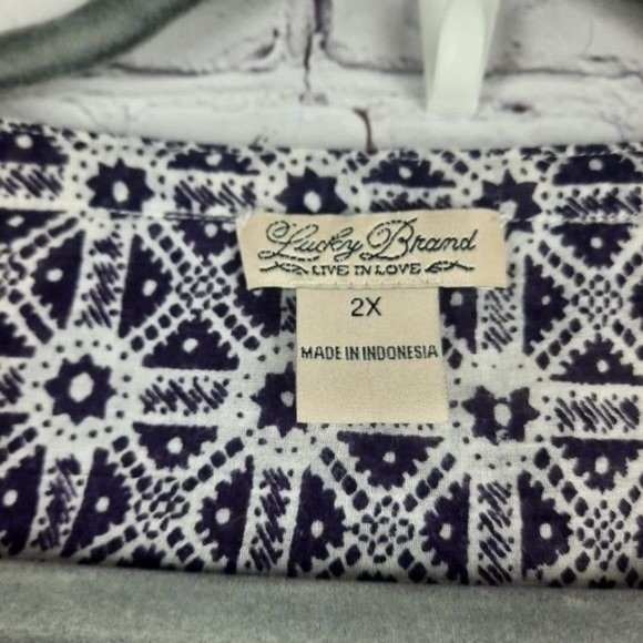 Lucky Brand Candice Bandana Shirt Top - Picture 10 of 12